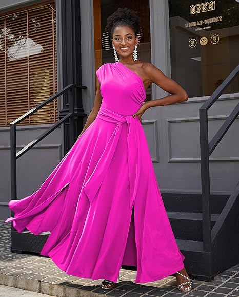 One Shoulder A-Line Evening Gowns Full Of Charm Evening Dress